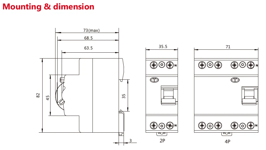 

GEYA GYL8 3Phase+N RCD Electromagnetic Differential Breaker Safety Switch 4P 25A 40A 63A with CE CB Certificate