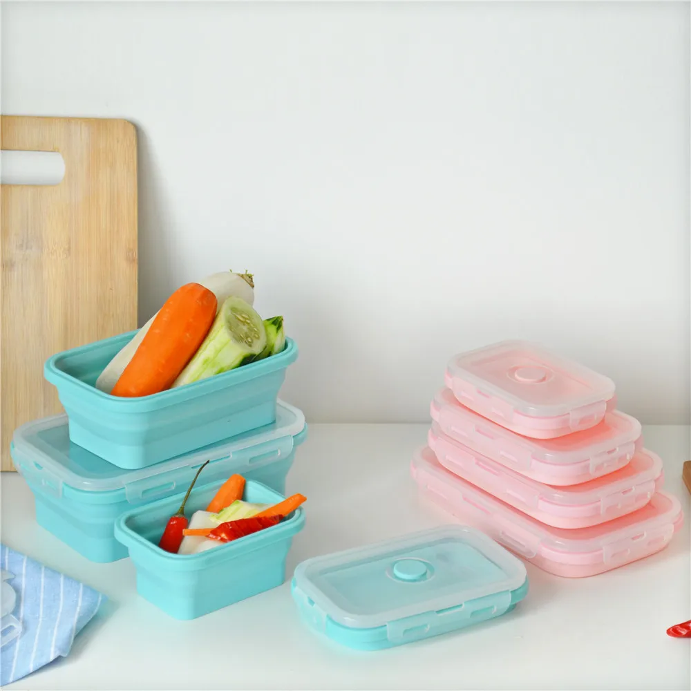 Силиконовый складной контейнер для еды 4 шт. портативный микроволновки хранения
