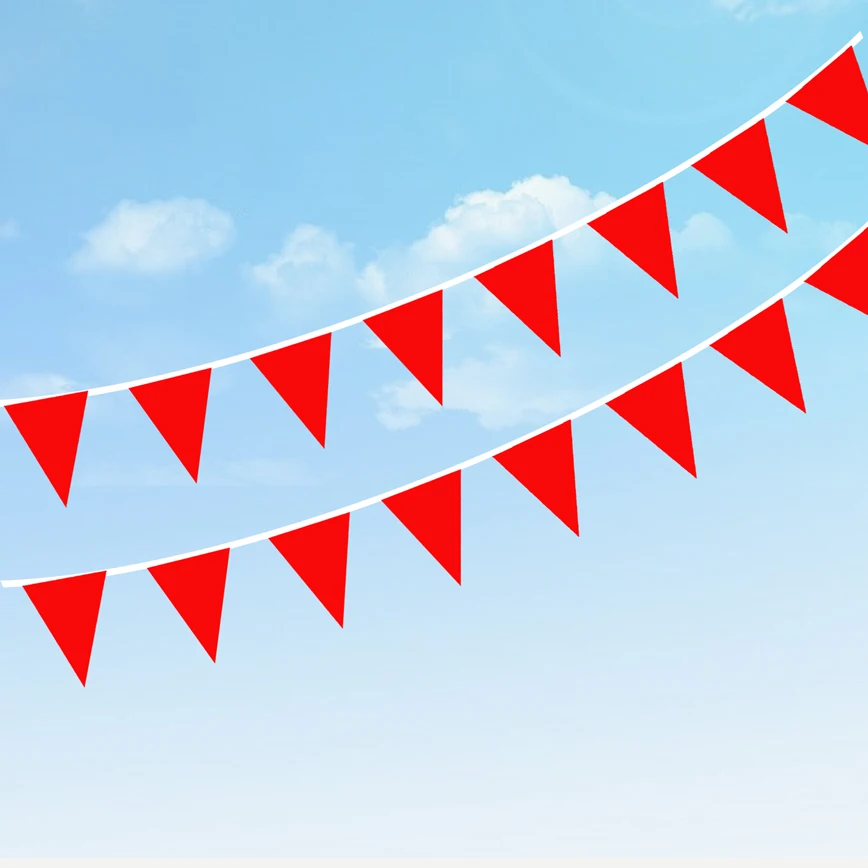 Solid Red Blue Pennant Banners Flags String Bunting Party Decorations for Grand Opening Kids Birthday Events Celebration | Дом и сад