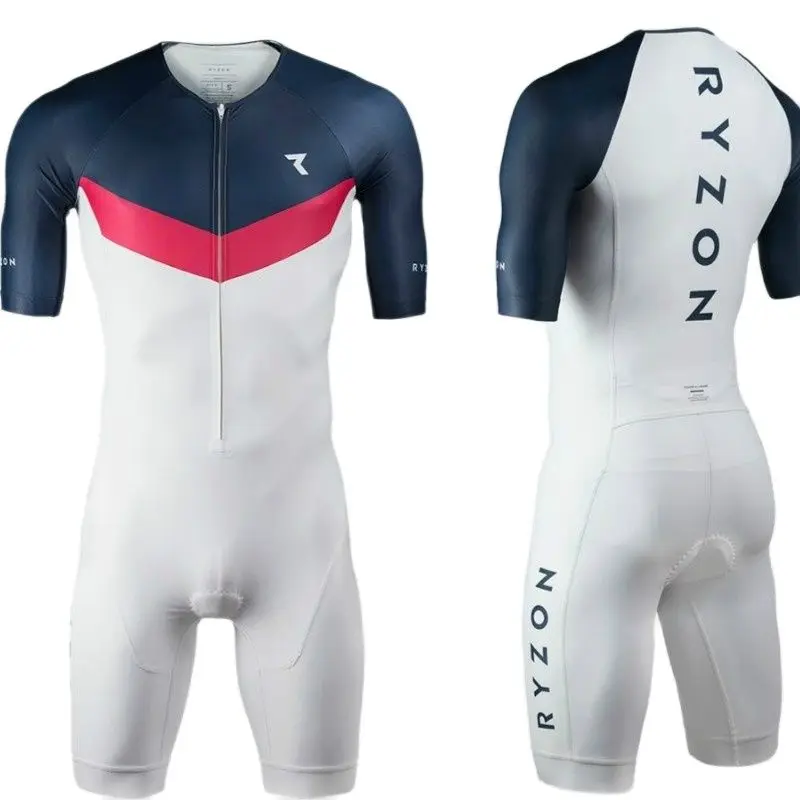 

Ryzon Триатлон для улицы, мужская команда триатлона, MTB, летний костюм с коротким рукавом, Maillot ciclismo 20D, гелевая подкладка