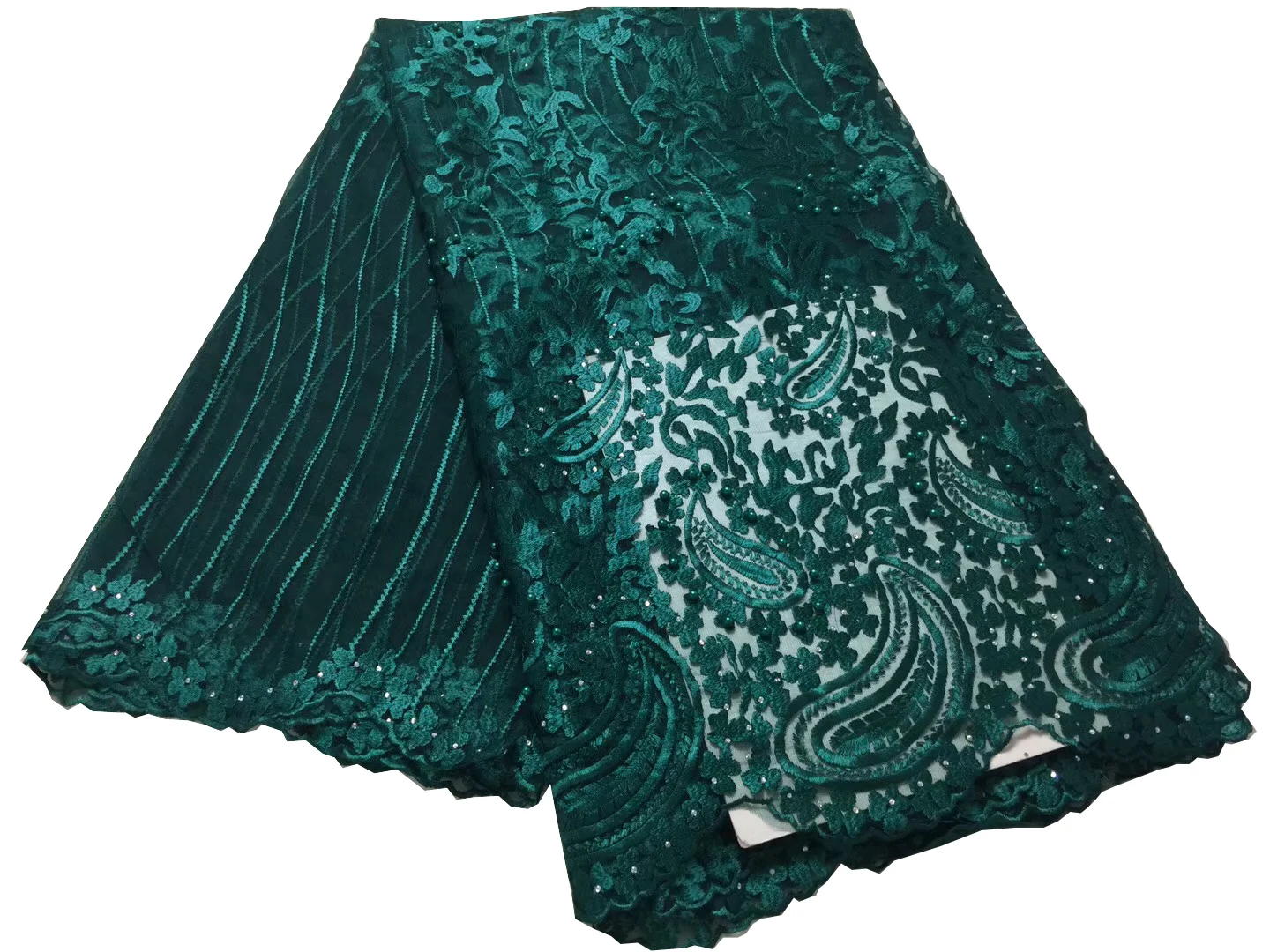 

African Lace Fabric 2021 Embroidered Nigerian Stones Laces Fabric High Quality French Tulle Lace Fabric For Women PL2733