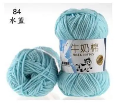 84 water blue Пряжа для вязания крючком из молочного хлопка Детская шерстяная пряжа для вязания детей ручная вязка пряжа вязаное одеяло игрушка - Цвет: 84 water blue