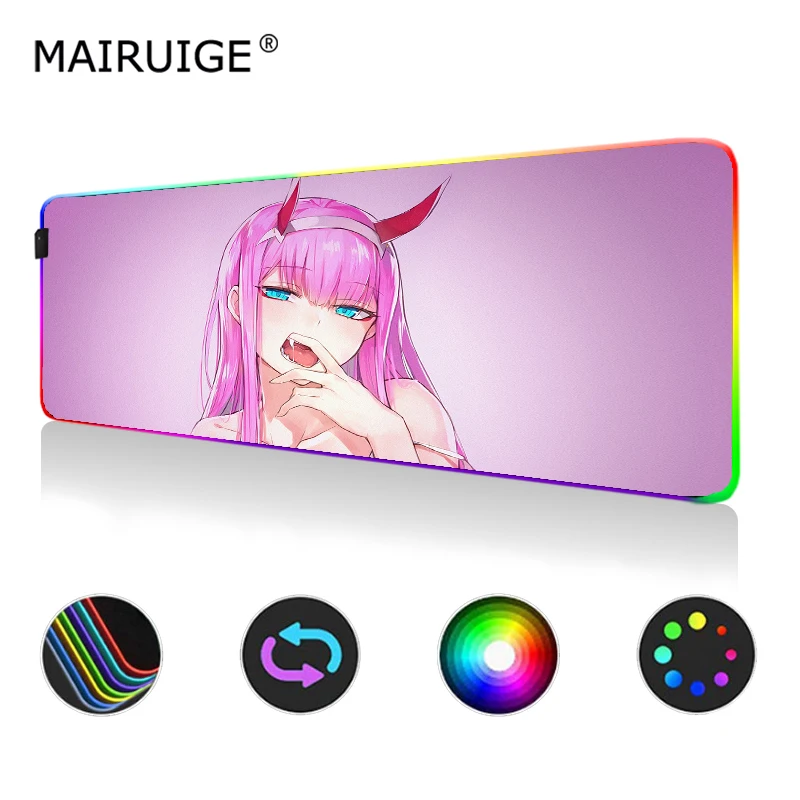Коврик для мыши с аниме сексуальной девушкой и синей юбкой RGB игровой коврик