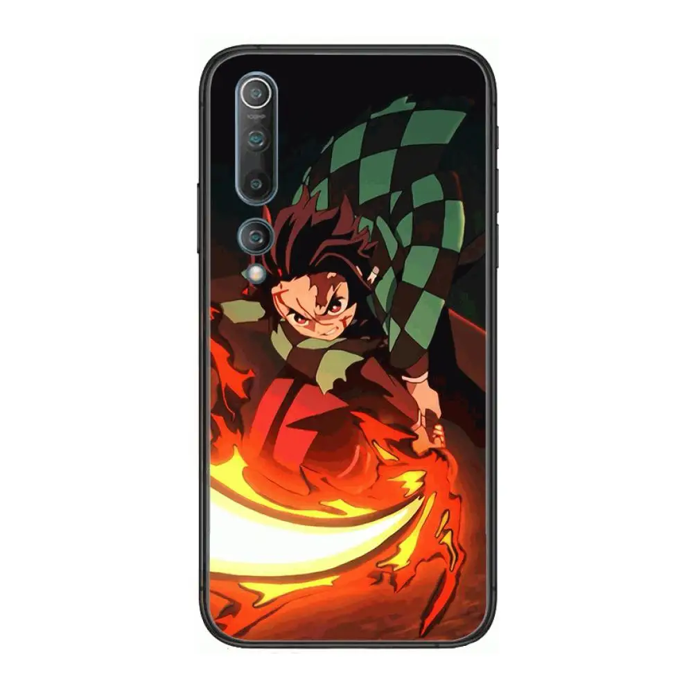 

Demon Slayer style Phone Case For xiaomi mi11 5g 10 liti Ultra 9Pro SE 3 8 Note Anime Black Cover Silicone Back Pretty tpu
