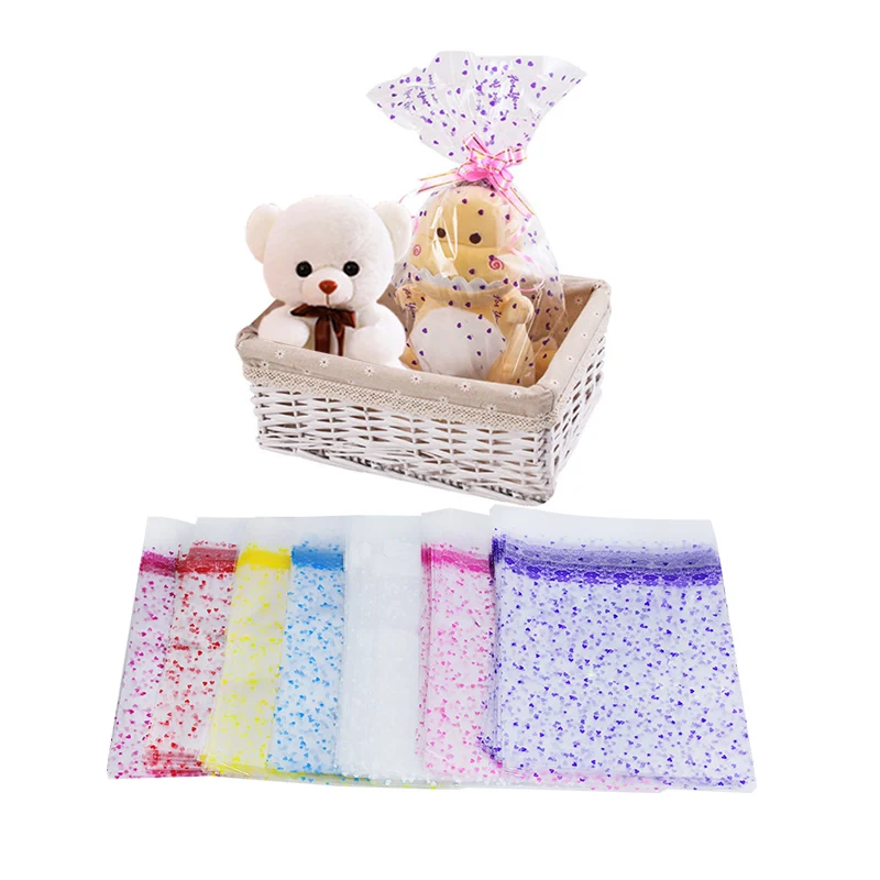

50pcs 18x26cm Multicolor Transparent Plastic Gift Package Bags Candy Lollipop Cookie Cellophane Bag Wedding Party Supplies