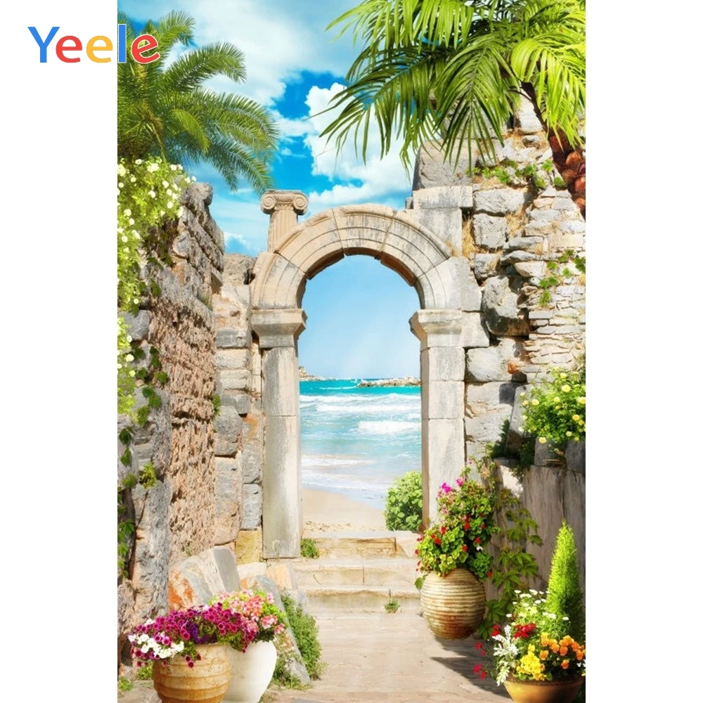 Spring Palace Arch Pillar Royal Lake Sky Cloud Nature Scenery Backdrop Vinyl Photography Background For Photo Studio Photophone |