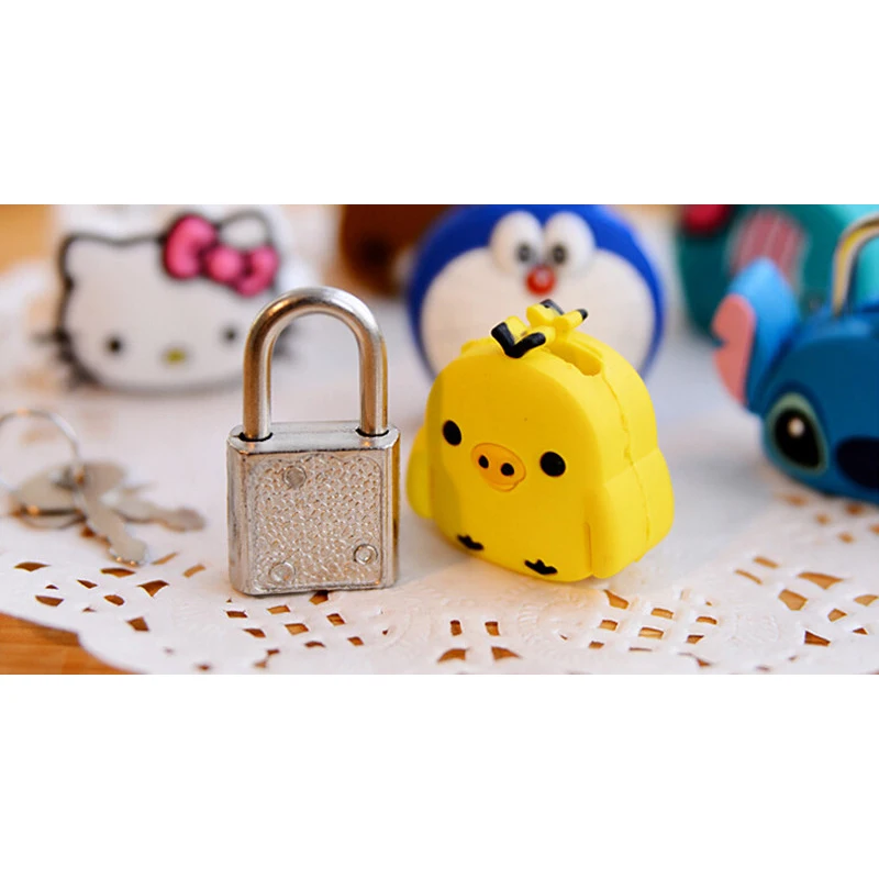 Мини замки с мультяшным рисунком замок ключом для багажа на молнии сумка рюкзак