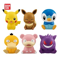 bandai genuine gacha pokemon pikachu eevee charmander bulbasaur action figure model toys collectible anime doll fans gift