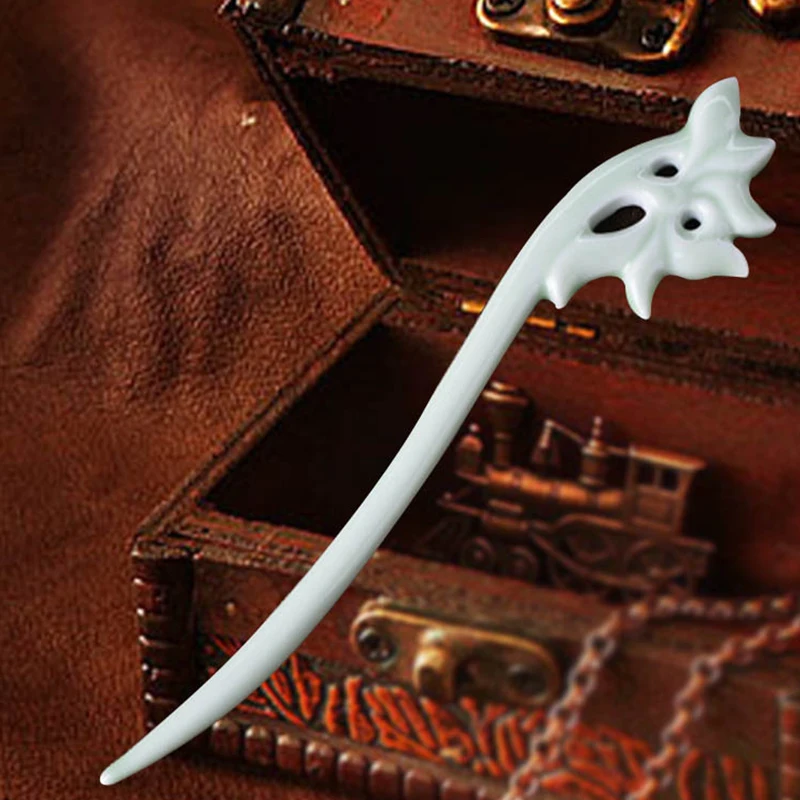 Винтажная керамическая заколка для волос простые палочки еды ручной работы