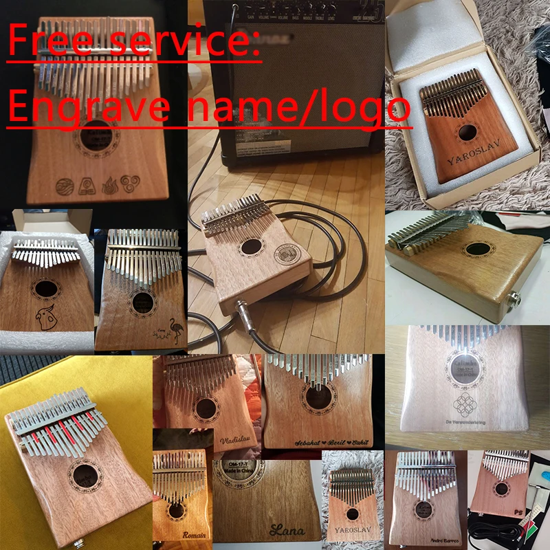 17 ключ калимба африканская твердая сосна красное дерево палец фортепиано Sanza Mbira