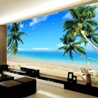 Настенные 3D-обои любого размера на заказ, самоклеящиеся обои с рисунком кокосового дерева, Морского Пейзажа, фрески для гостиной, отеля