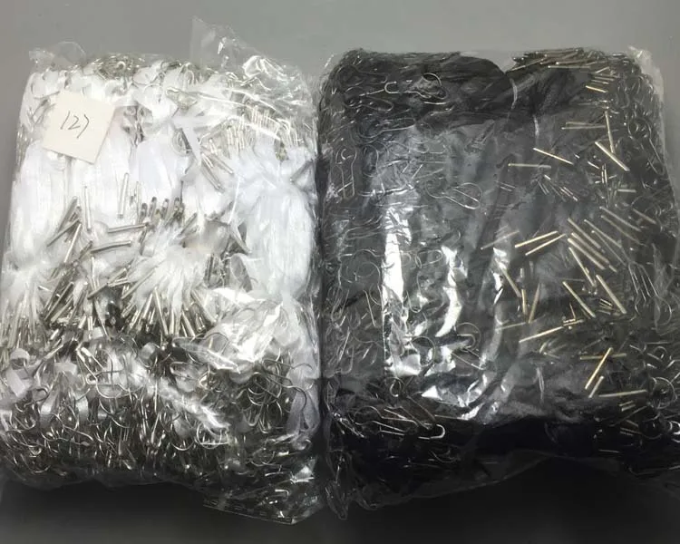 Description Picture 6 of item500pcs/BAG 10CM Polyester Thread Ribbon Line Loop Lock For Clothing Cotton Tag Label Hanger Metal Pin Buckle Garments Fastener