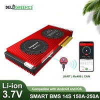 smart bms 14s bms 150a 200a 250a with bluetooth uart 485 can for 58 8v li ion battery pack uart can for ev ebike power storage