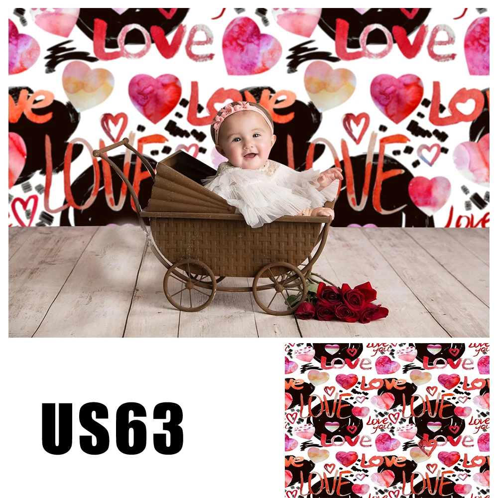 

HUAYI Photography Backdrop Valentine's Day Love Painted Hearts Photobooth Background Newborns Baby Child Studio Backdrops US-63