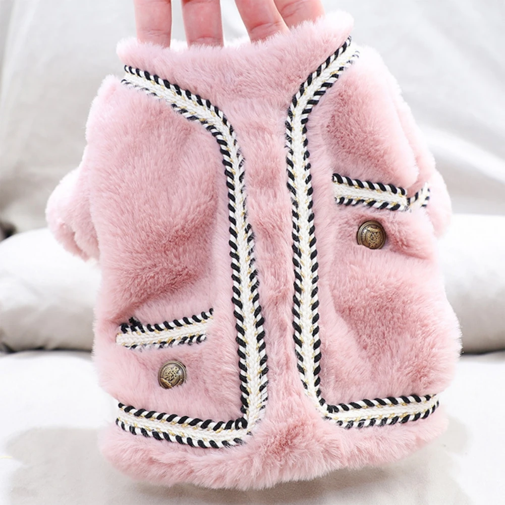 

Luxury Dog Coat Faux Fur Winter Cold Weather Super Warm Pet Costumes for Small Dogs Cats Yorkie Teddy Outfit Apparel