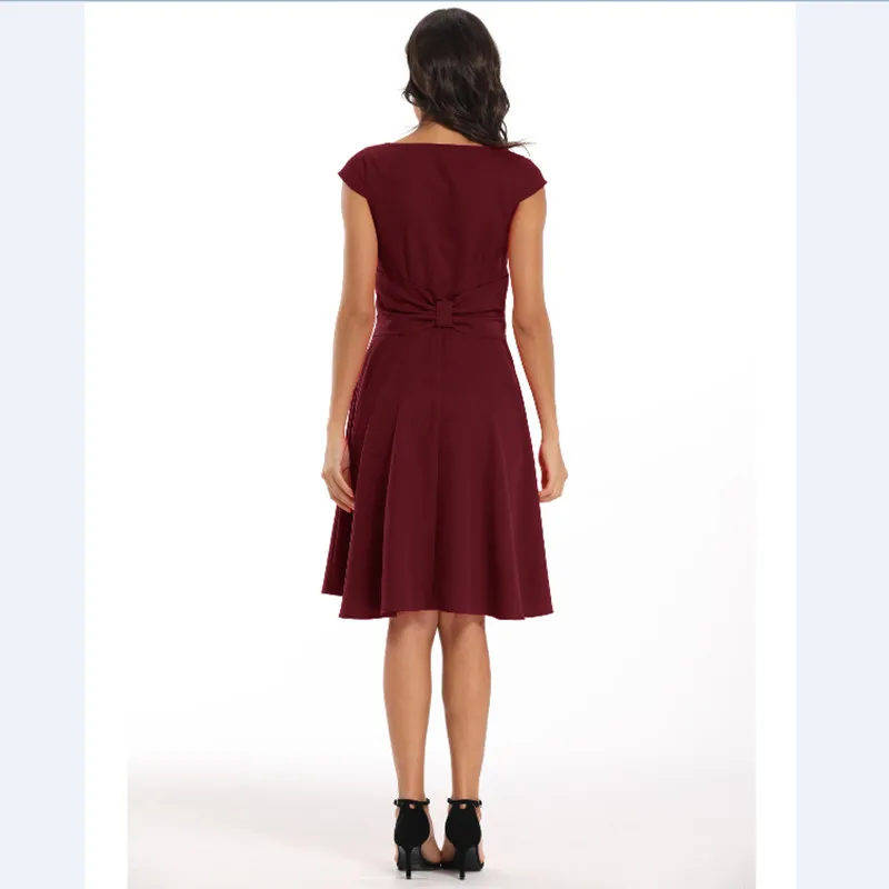 CD-1767#Short Bridesmaid Dresses Dark bluewine Red Satin face Graduation Wedding Party Prom Dress Bride Toast Girls Wholesale | Свадьбы и