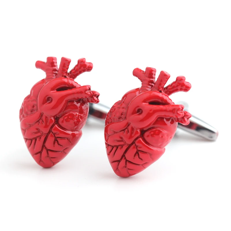 Мужские Запонки с сердечками красные запонки опт и розница Новое поступление