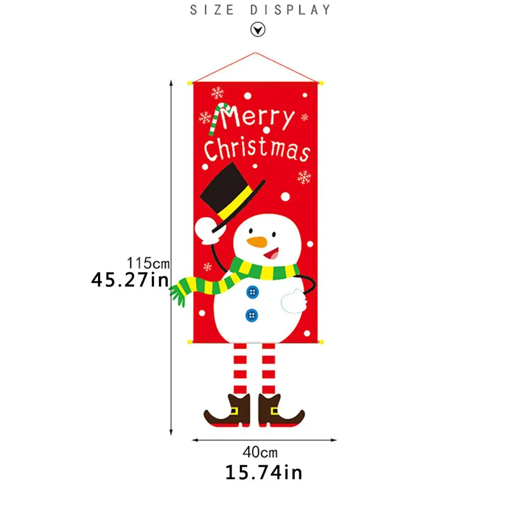 

Merry Christmas Ornament Santa Claus Banner Flag Window Hanging Xmas Decorations Household Mall Elves Flower Christmas Tree