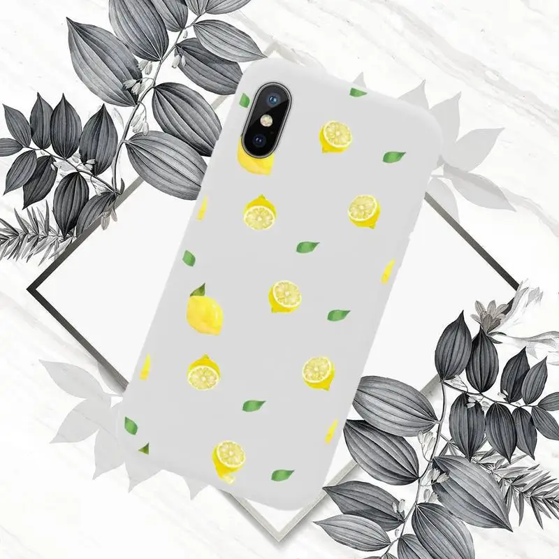 

Cartoon Fruit Lemon fashion cute Phone Case Candy Color for iPhone 11 12 mini pro XS MAX 8 7 6 6S Plus X SE 2020 XR