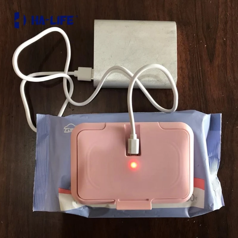 

USB Portable Baby Wipes Heater Thermal Warm Wet Towel Dispenser Napkin Heating Box Cover Home Car Mini Tissue Paper Warmer