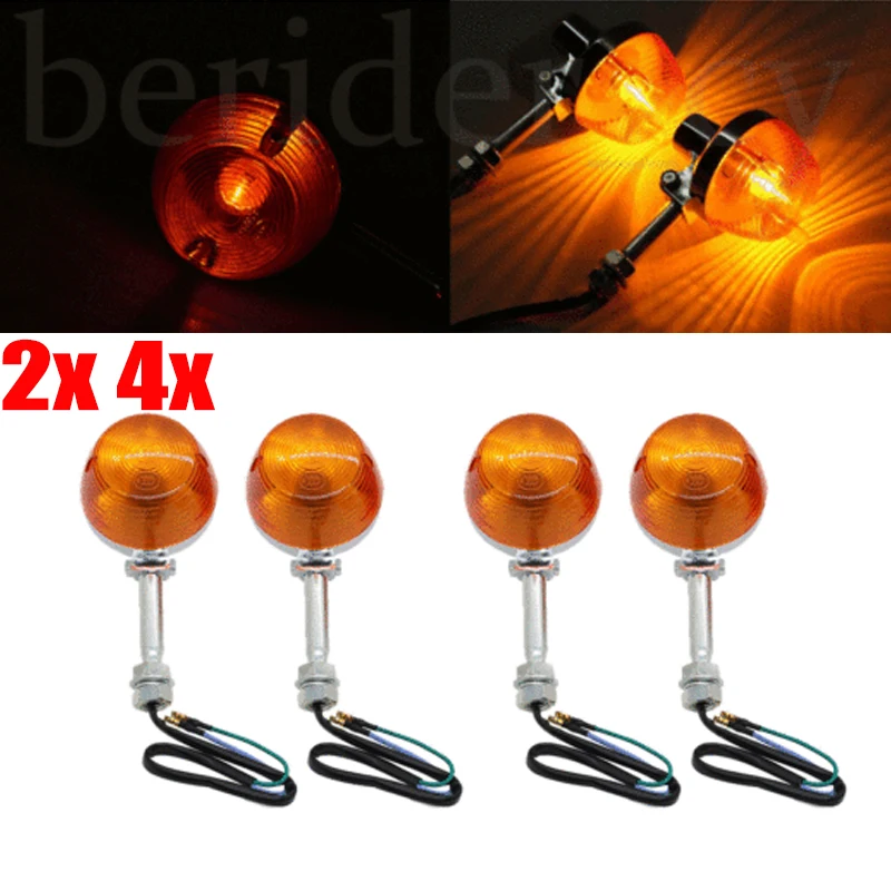 

2X 4x m12 сигнала поворота светильник для Honda CT70 CT90 XL100 CB350 CM400 CB450 CB750 передние и задние указатель поворота светильник ing 12 мм 12V