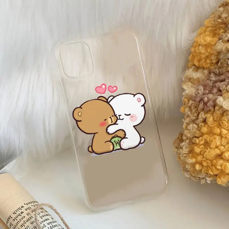 

MaiYaCa Milk Mocha bear Phone Cases for iPhone 11 12 pro XS MAX 8 7 6 6S Plus X 5S SE 2020 XR case