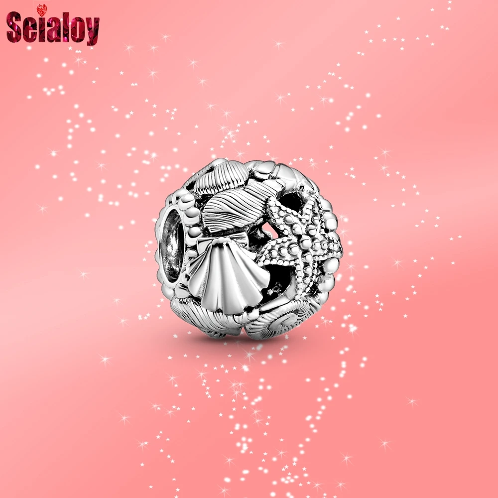Seialoy 2 шт. Серебряный Цвет Морская звезда ракушки и сердце из бисера океан