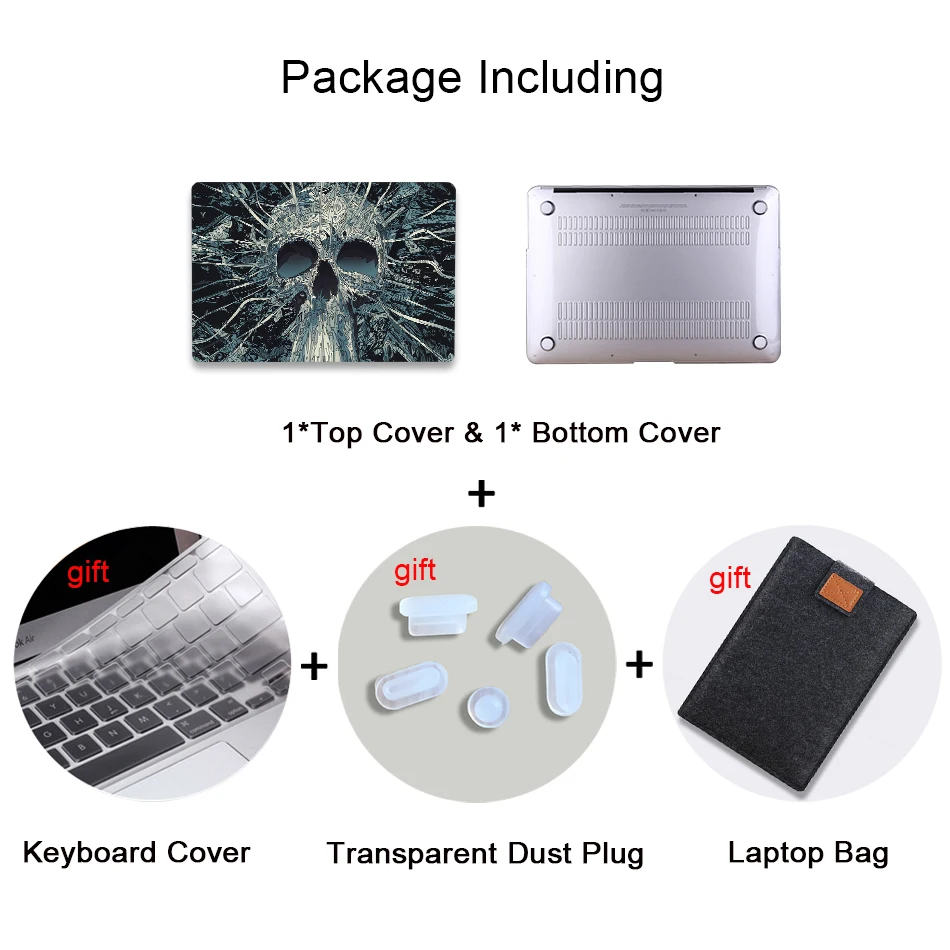 MTT чехол для Apple Macbook Pro 13 15 retina Air 11 13 дюймов Сенсорная панель Череп чехол для ноутбука mac book 12 защитный чехол