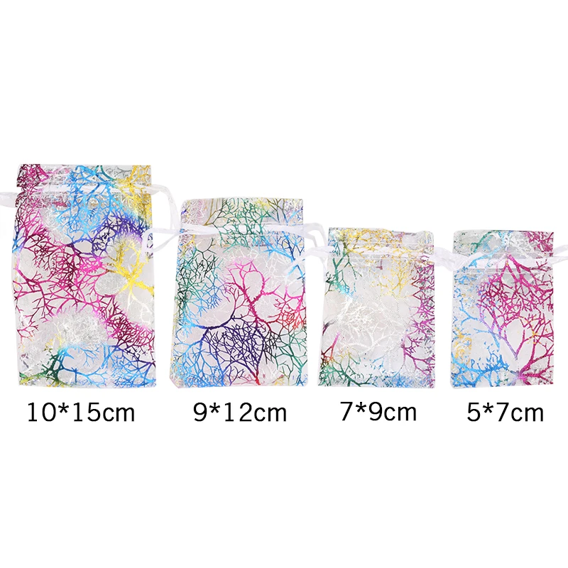 QIAO 100 шт./лот сумки из органзы на шнурках Свадебные Рождественские украшения