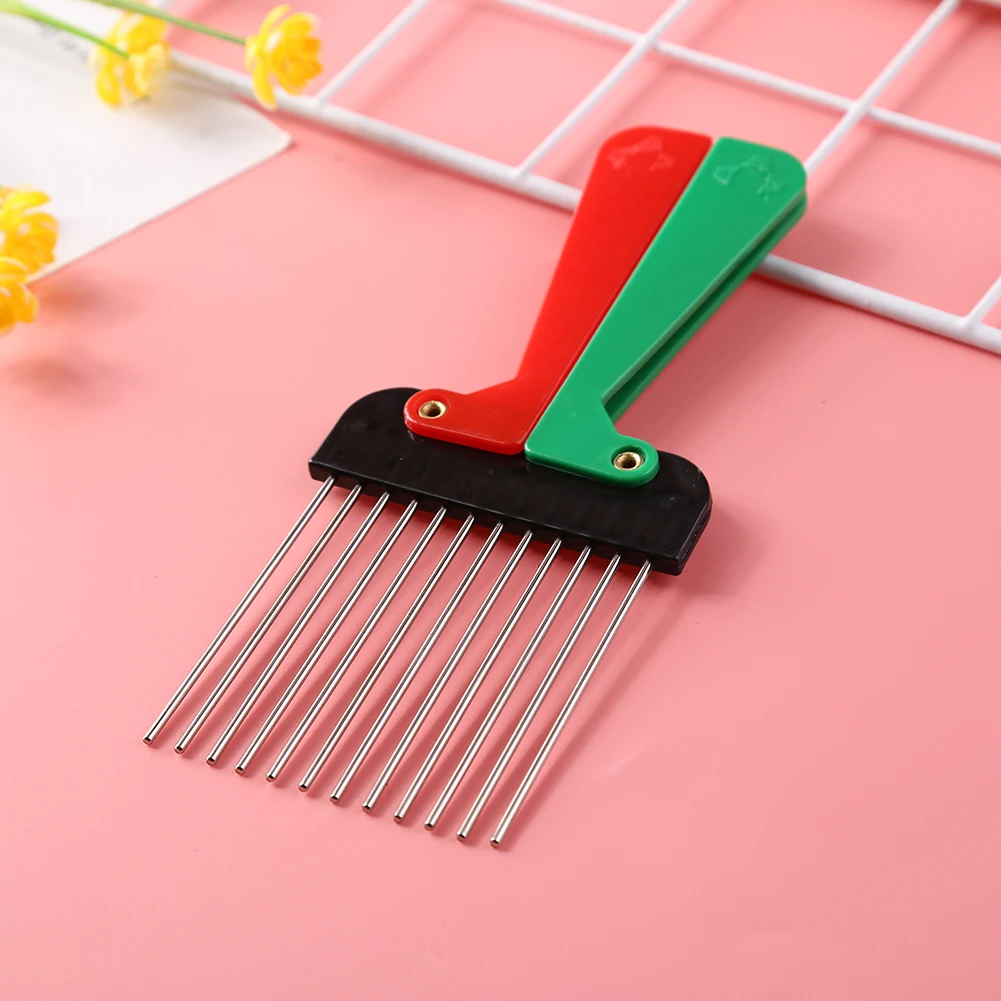 

1pc Foldable Metal Wide Metal Teeth Salon Comb Afro Detangle Comb Portable Hairbrush Hairdressing Styling Tools
