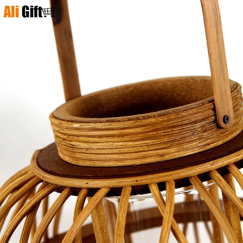 Китайский классический деревянный ротанговый подарок ручной работы Подсвечник