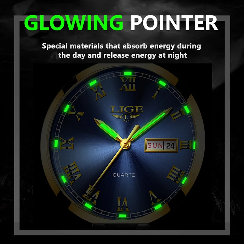 

2020 LIGE New Watches Men Luxury Brand 24 Date Male Sports Watches Waterproof Stainless Steel Quartz Men Watch Relojes Hombre