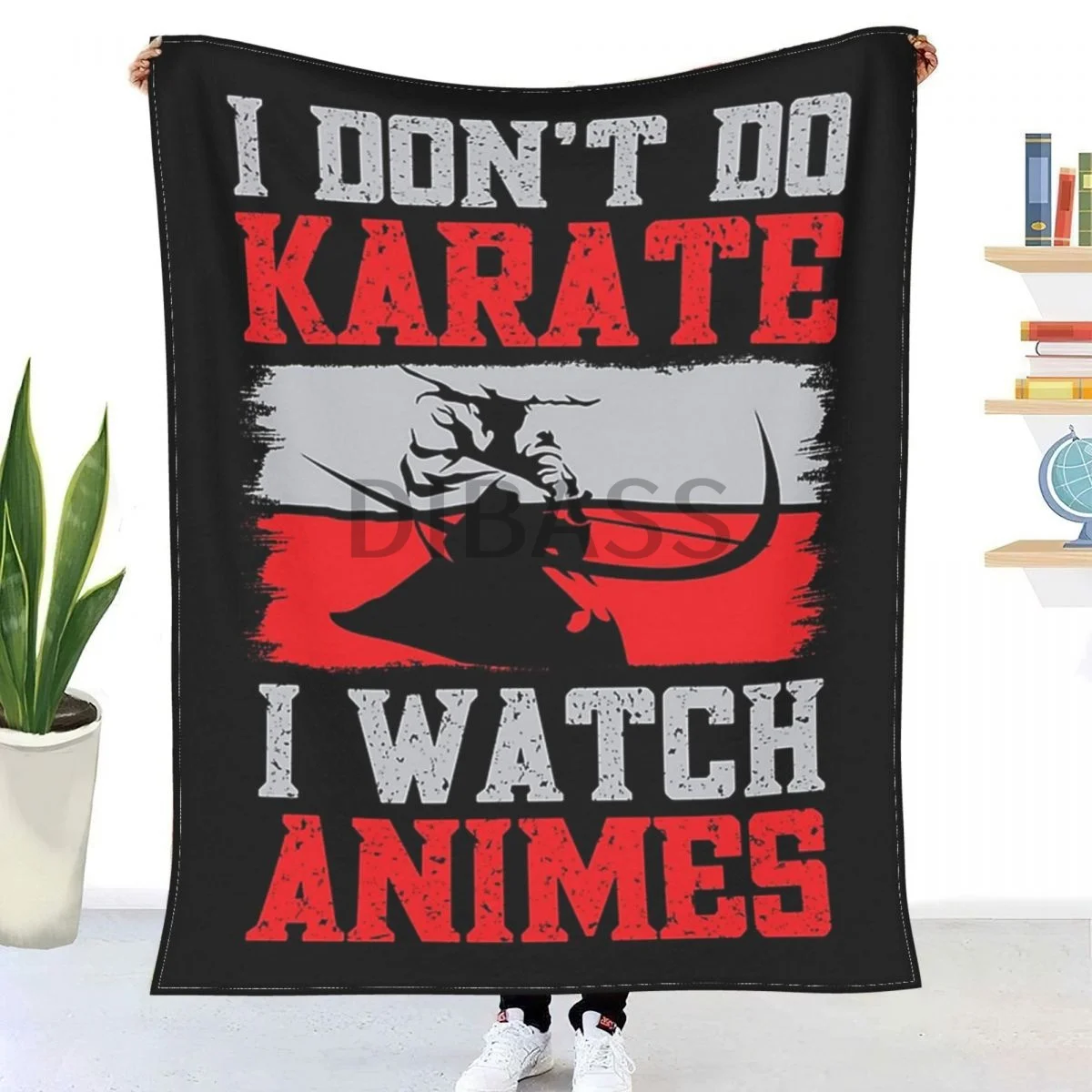 

Anime I Dont Do Karate I Watch Anime Throw Blanket 3D Printed Flannel Throw Blankets