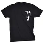 Футболка COSMIC мужская с круглым вырезом, тенниска унисекс с карманом для влюбленных, крутая майка с коротким рукавом и принтом кошки, большие размеры, 100% хлопок