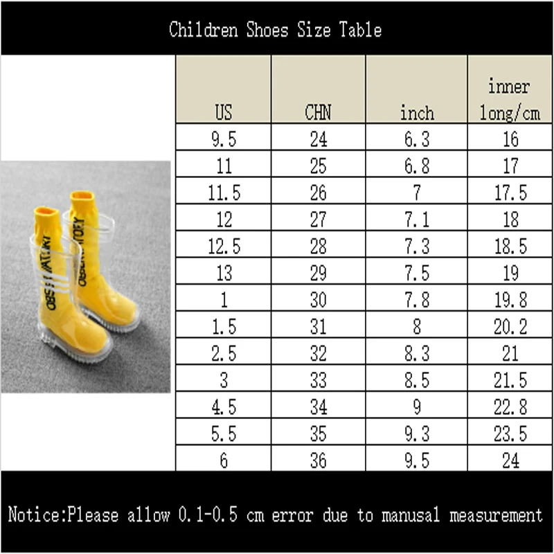 Сапоги резиновые детские Нескользящие сапоги от дождя из ПВХ |