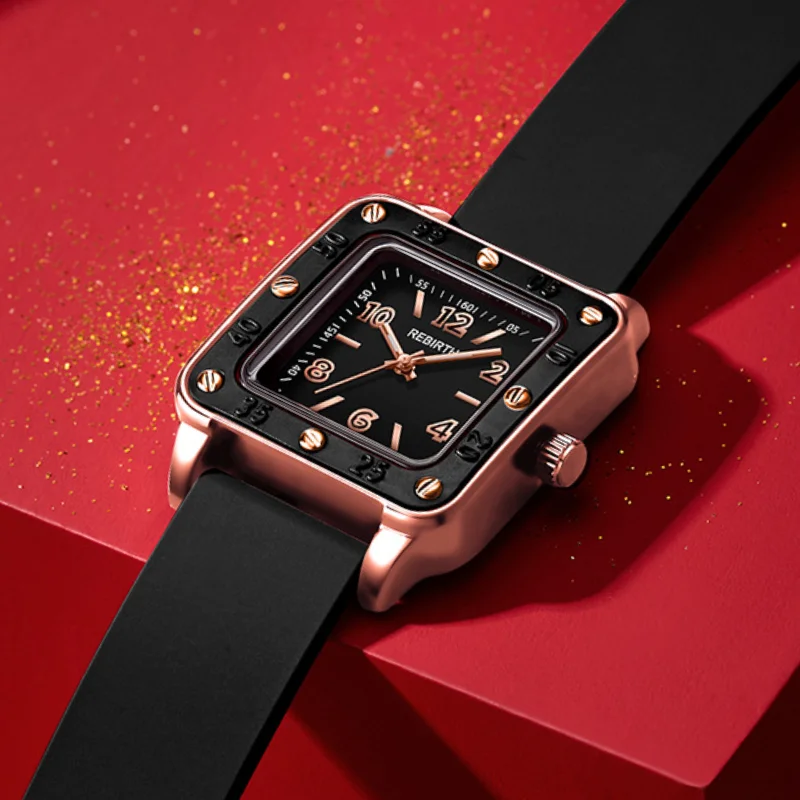 Часы наручные женские кварцевые с японским механизмом и силиконовым ремешком |