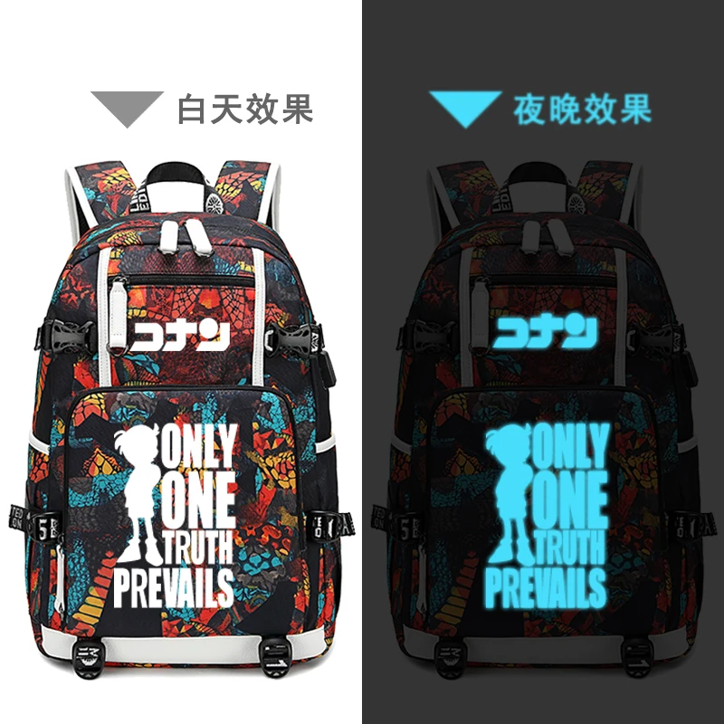 Детектива Конан аниме Bookbag холщовые школьные сумки для девочек подростков