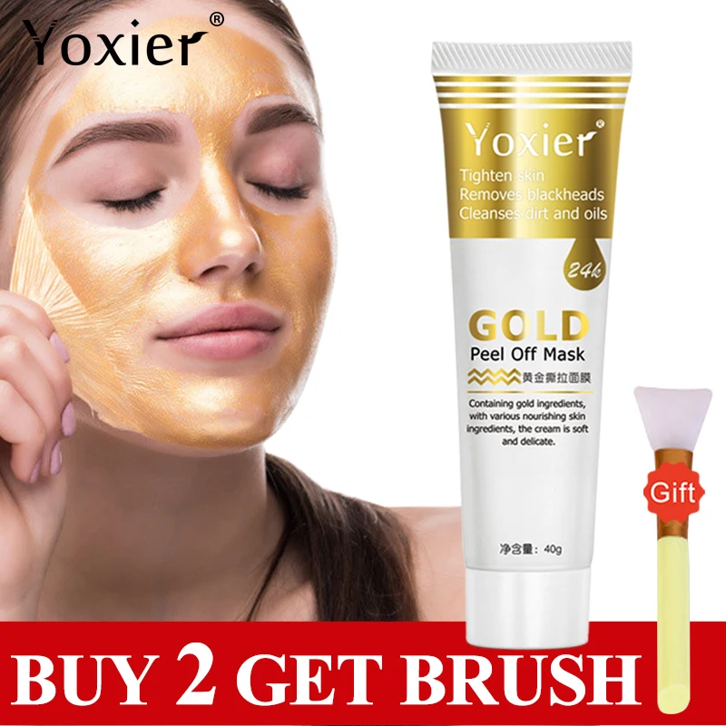 Gold Collagen Peel Off Mask Remove Blackheads Acne Anti-Wrinkle Lifting Firming Oil-Control Vitamin E Face Skin Care