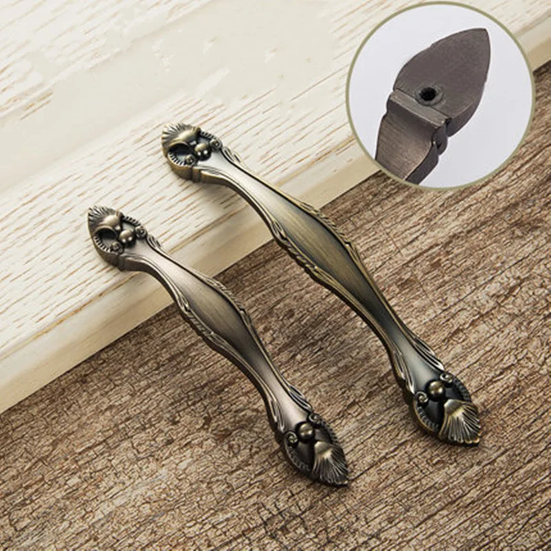 Бронзовые антикварные художественные ручки дверного ящика шкафа с мебельными