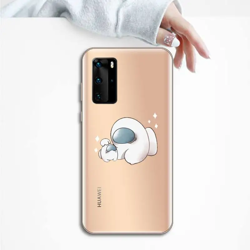 

Among Us Game Phone Case Transparent for Huawei P20 P30 P40 honor 8 10i P smart 2019 Samsung A71 A21S S10 20 plus