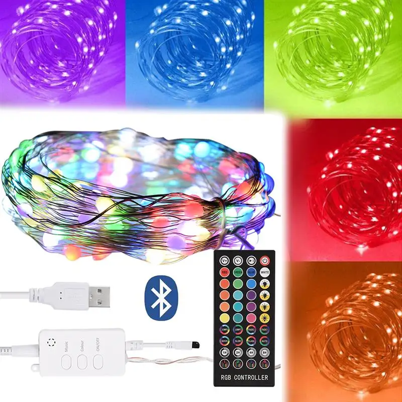 

USB Smart Christmas RGB Point Control Light String 10 Meters 100 Lights + 40 Key Remote Control + Tuya APP Control