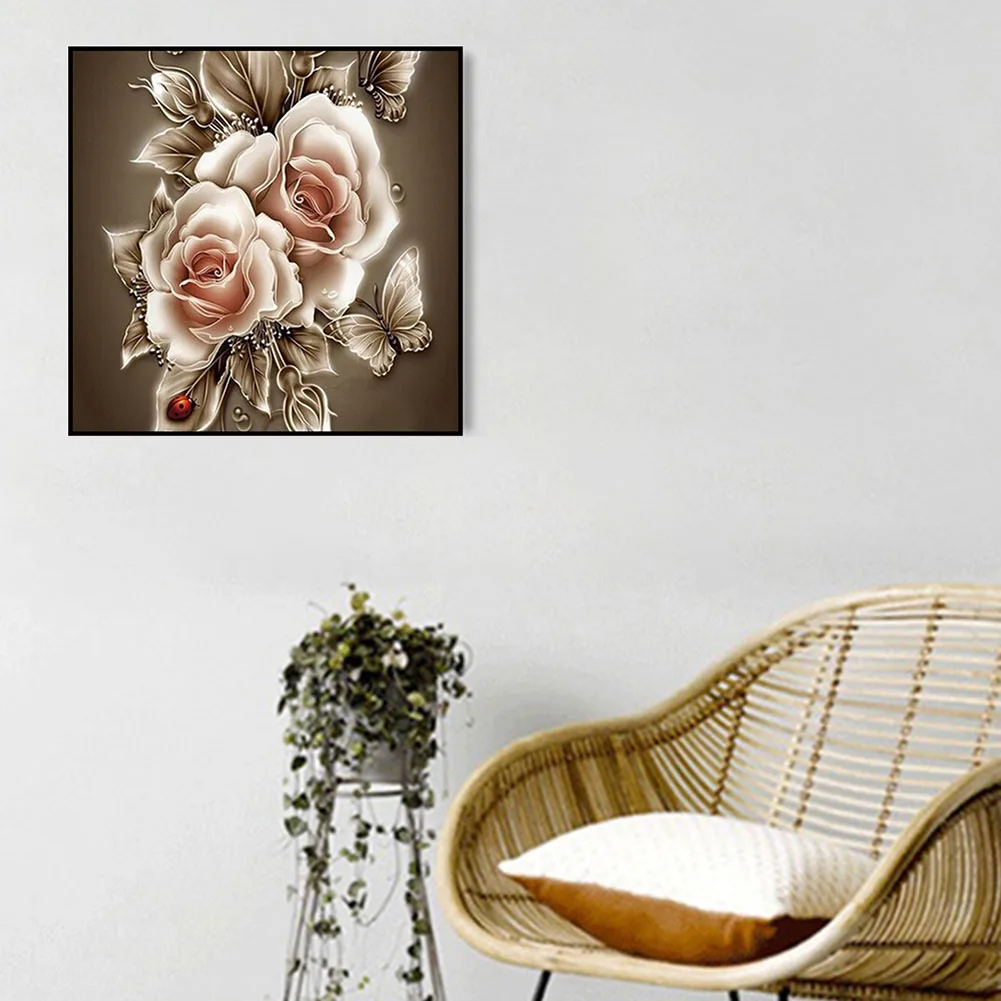 

5D с инструментами, розы, цветы, Dotz, для взрослых, мозаика, рукоделие, украшение для дома, гостиная, набор для алмазной живописи, аксессуары