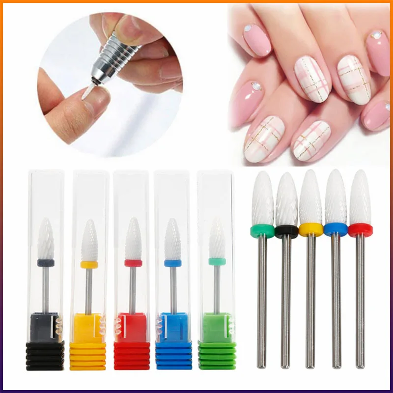 

7 Types White Ceramic Electric Drill Multi Size Nail Drill Accessories Machine Mill Cutters For Removing Nail Gel Polish 34 PCS