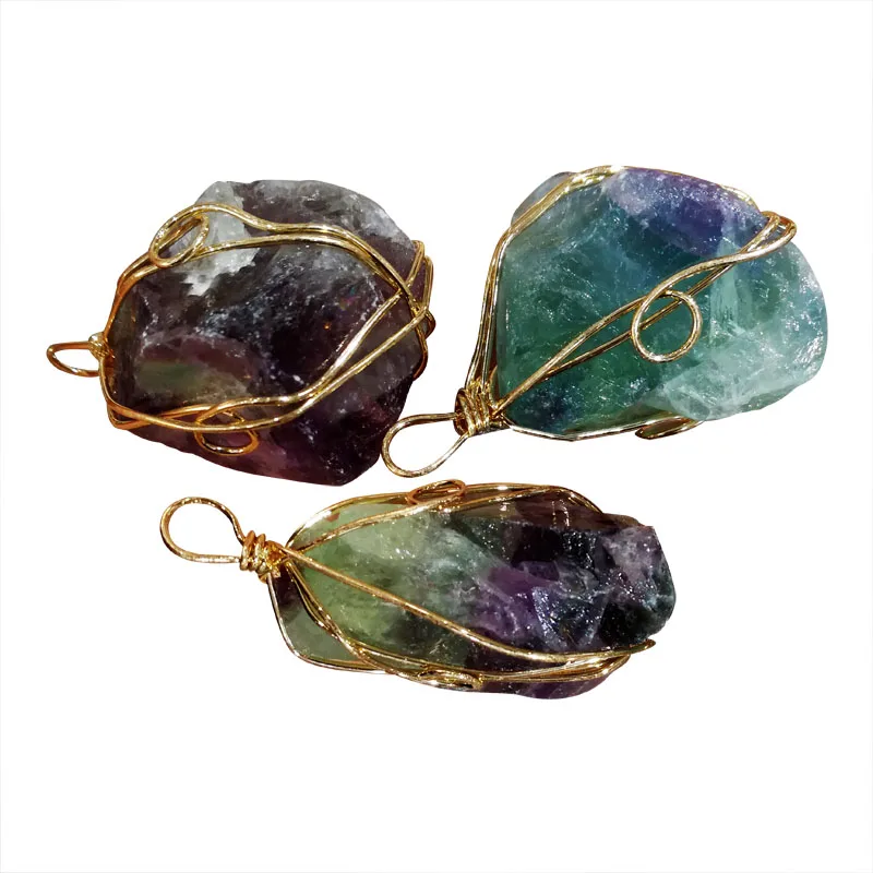 

Wholesale fashion 10pcs natural fluorite Irregular stone pendants charms good quality for Jewelry making Necklace Free shipping