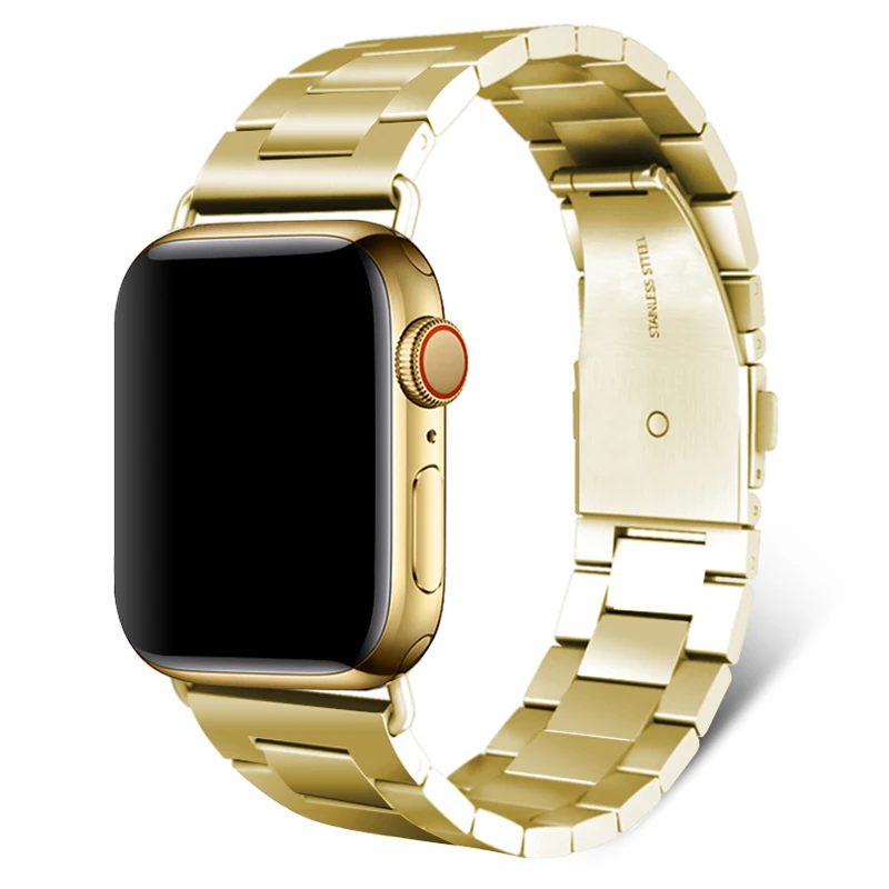 golden Ремешок из нержавеющей стали для Apple Watch 42 мм серия 5 4 3 2 1 сменная классическая версия для iWatch ремешок 38 мм металлический ремень - Цвет ремешка: golden