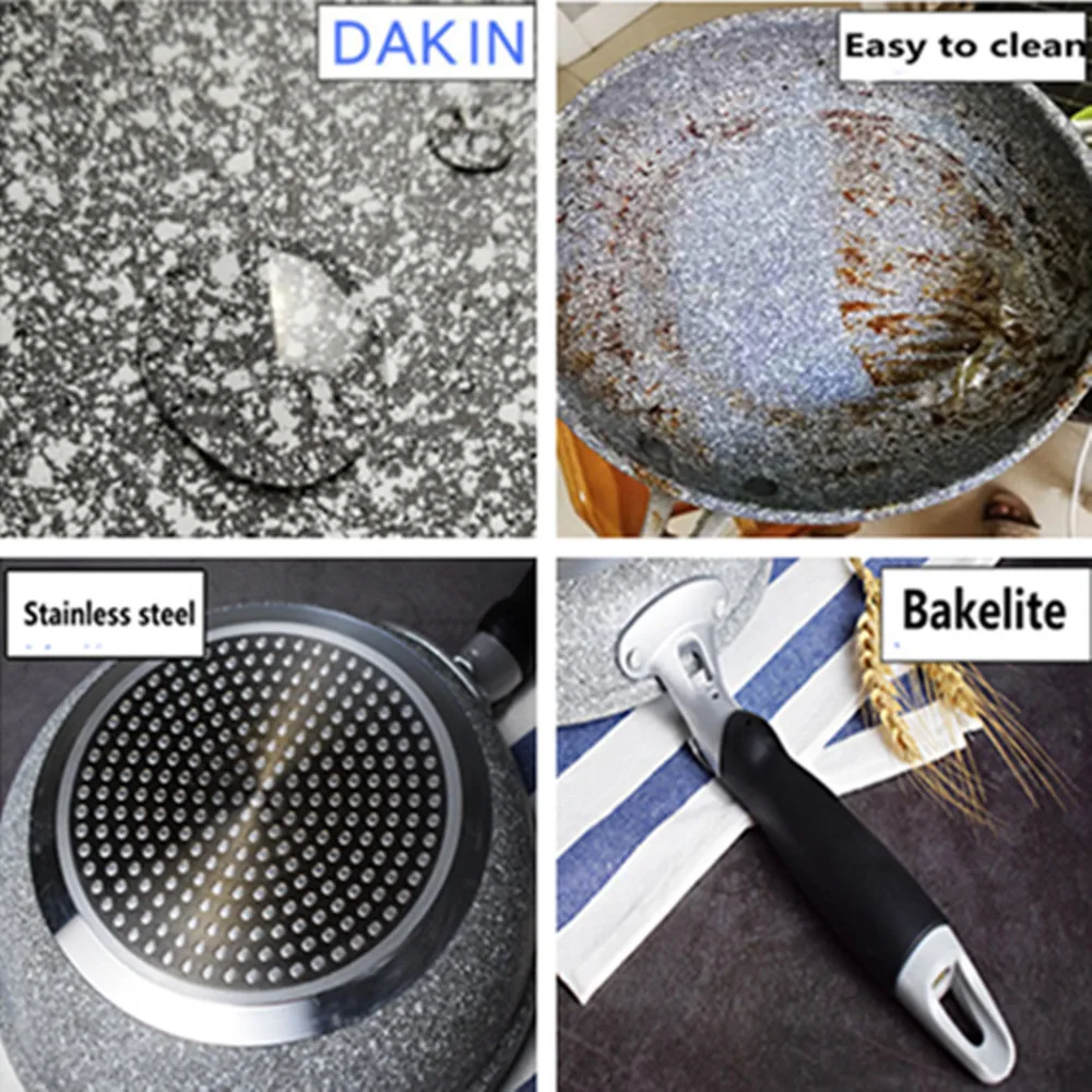 

Frying Pan 28cm Wok Pan Non-stick Pan Skillet Cauldron Induction Cooker Frying Pans Pancake Pan Egg Pan Gas Stove Home Garden