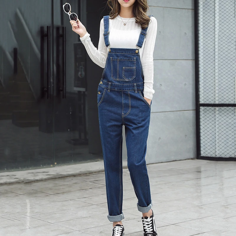 Женский джинсовый комбинезон на осень-зиму | Женская одежда