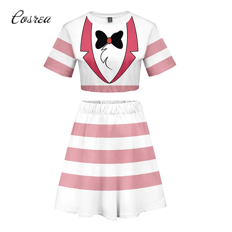 Cosrea Anime Alastor Costume Hazbin Cosplay Hotel Shirt Skirt Sport Suit Dress Charlie Tees Sexy Tops T Disfraz Women Girl | Тематическая