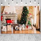 Фоны Avezano с рождественской елкой зимний камин подарок лестница занавеска украшение фотографические фоны для фотостудии