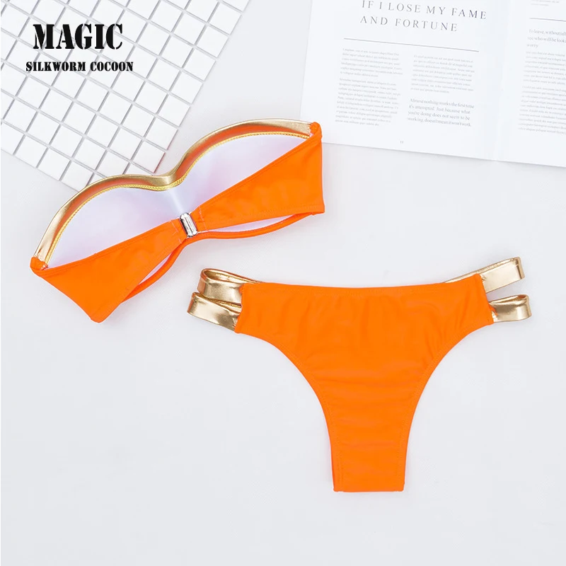 Горячее тиснение твердая сумка высокого качества комплект бикини женский бандо